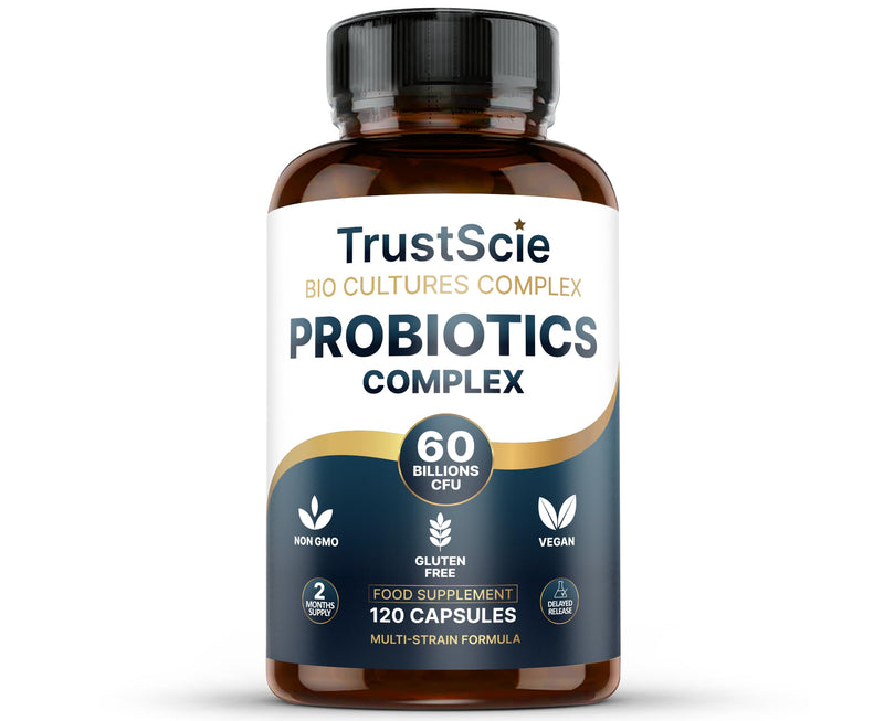Probiotics for Gut Health & Bloating Support – 60 Billion CFU – 20 Live Cultures with Lactobacillus & Bifidobacterium – Delayed Release Capsules – 2 Month Supply