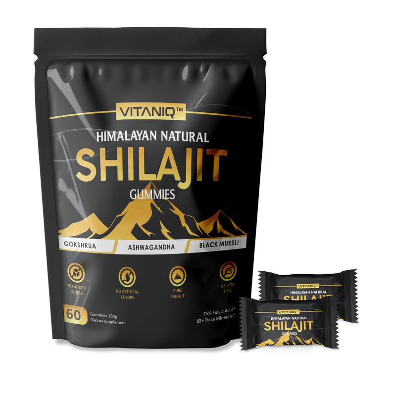 Premium Shilajit Gummies for Men & Women UK - Pure & Natural Himalayan Gold Shilajit Rich in Ashwagandha - Gokshura - Energy Boost & Immune Support - Gluten Free - 60 Gummies