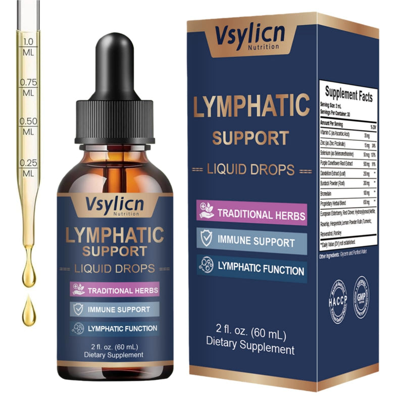 Lymph System Support Supplement - Lymph Drainage with Dandelion Extract, Zine, Burdock Powder - Reduce Lymph Swelling - Artichoke Lymphatic Drainage & Liver Repair Supplement - 60ml
