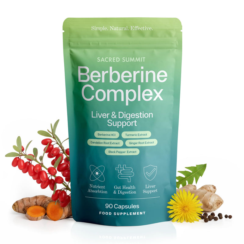 Liver Detox & Digestive Support Capsules – Metabolism & Gut Health Complex with Berberine, Turmeric, Dandelion & Ginger – 90 Vegan Capsules