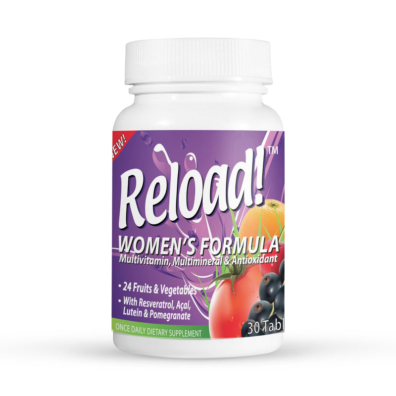 Reload! for Women Formula | Women’s Daily Multivitamin with 24 Fruits & Vegetables, Resveratrol & Biotin | Energy, Immunity & Hair, Skin & Nails Support | 30 Tablets