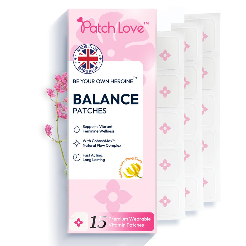 Cycle & Mood Balance Patches for Women - Daily Wearable Patch with CohoshMax Complex, Passion Flower, Damiana & Gotu Kola - Hormone Balance Support - Vegan - 15 Patches - Made in UK