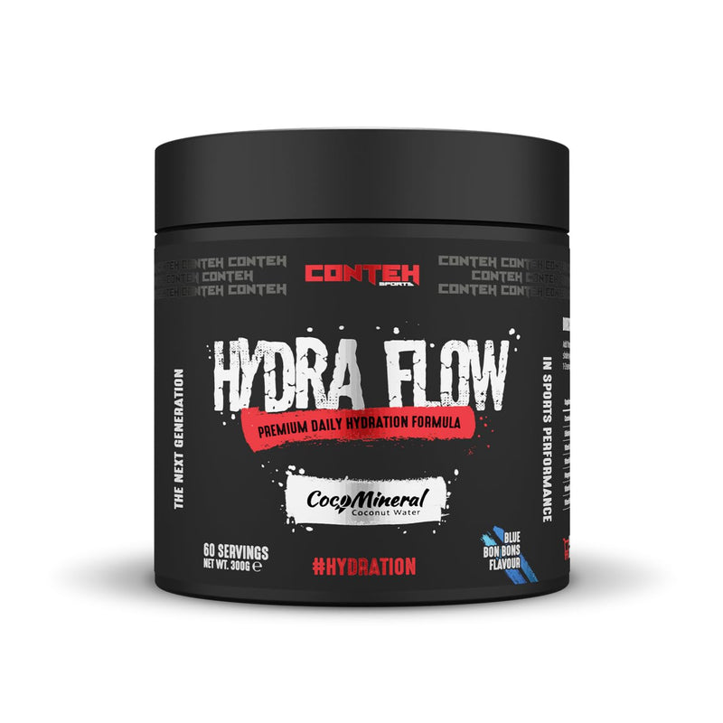 Conteh Sports Hydra Flow Electrolyte Powder - Daily Hydration with Vitamins & CocoMineral - Blue Bon Bons - 30 Servings