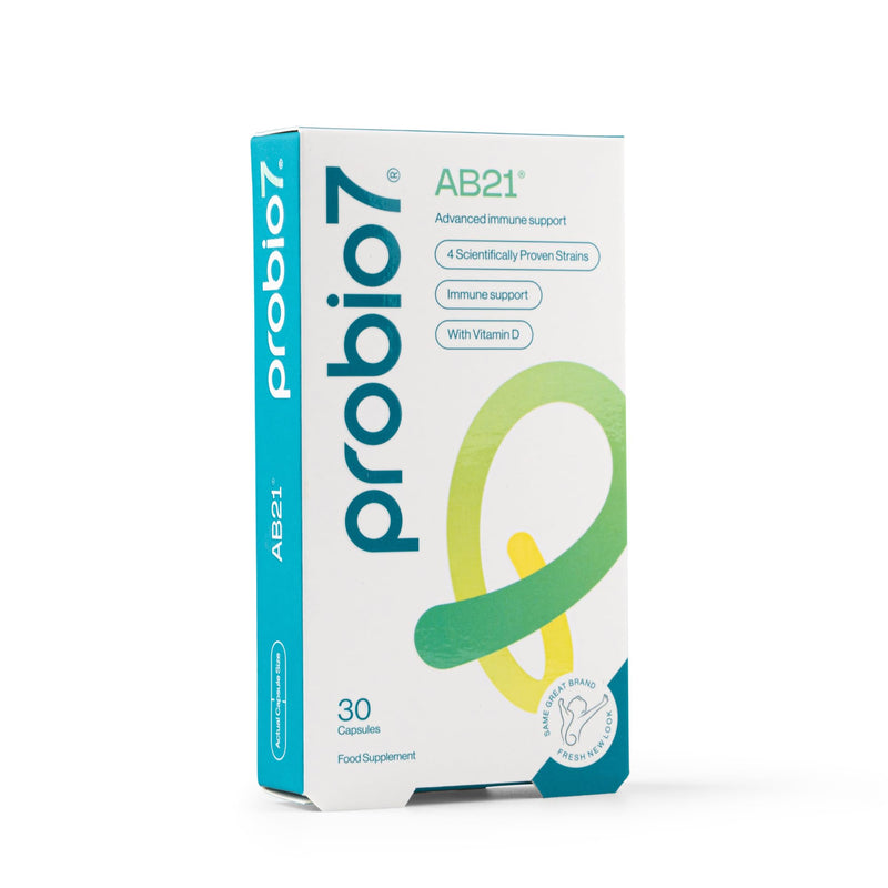 Probio7 AB21 - Gut-Lung Axis & Immune Support | Gut Health & Immune System Booster | with Vitamin D & 2 Billion CFU | Multivitamin Gut Health Supplements for Men & Women | 30 Vegan Capsules 1 count (Pack of 1)
