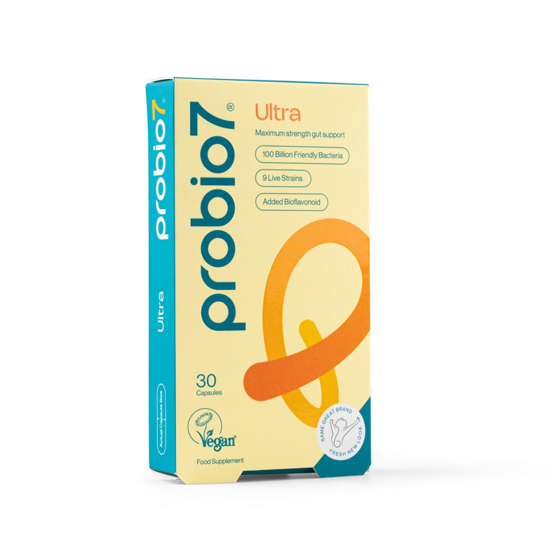 Probio7 Ultra – Maximum Strength Gut Recovery | 9 Live Strains | with 100 Billion CFU, Saccharomyces Boulardii & Added Bioflavonoid | Probiotics for Gut Health & Antibiotic Recovery, 30 Capsules 1 count (Pack of 1)