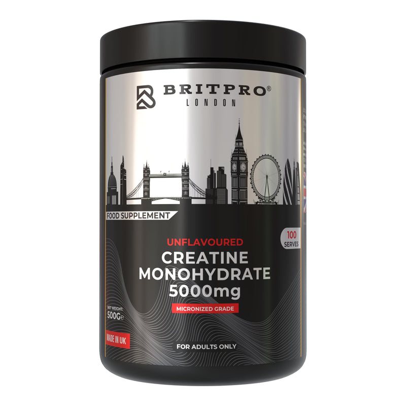Creatine Monohydrate, Unflavoured 500g - Ultra-Micronised Creatine - Lean Muscle, Strength & Endurance - Fast Absorption, Zero Fillers - Premium Quality - Made in the UK 500 g