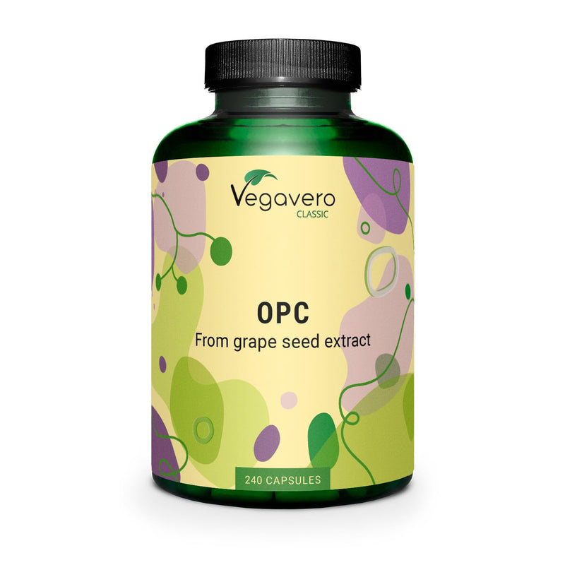 Vegavero OPC Grape Seed Extract 30:1 | High Strength from French Grapes | Standardised for OPC by HPLC | Lab Tested | NO Additives | Vegan | 240 Capsules