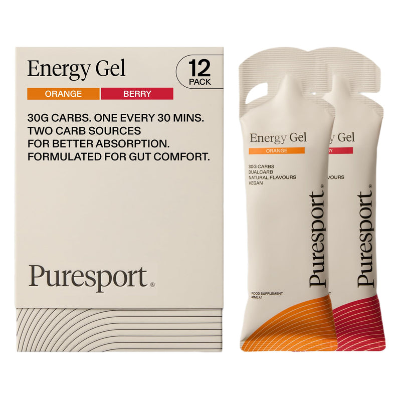 Puresport Energy Gels Variety Pack (Berry/Orange, 12 Pack) Fast-Release 30g DualCarb Gels Designed for Runners, Gentle on Stomach, Simple Fuelling, Informed Sport Certified, Natural Flavours & Vegan 12 count (Pack of 1)