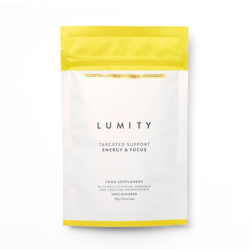 Lumity Energy & Focus Powder Multivitamin with Vitamin B6 & B12 & Lions Mane - Minerals, Biotin & Creatine Monohydrate for Cognitive Function, Enhanced Performance - Caffeine Free - 28 Servings