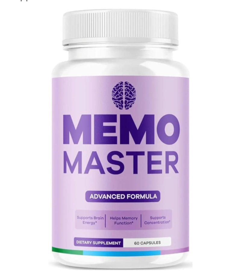 Memo Master Advanced Formula – Brain Health & Cognitive Support – Memory, Focus & Concentration Supplement – Nootropic with Natural Ingredients – 60 Capsules - New & Sealed