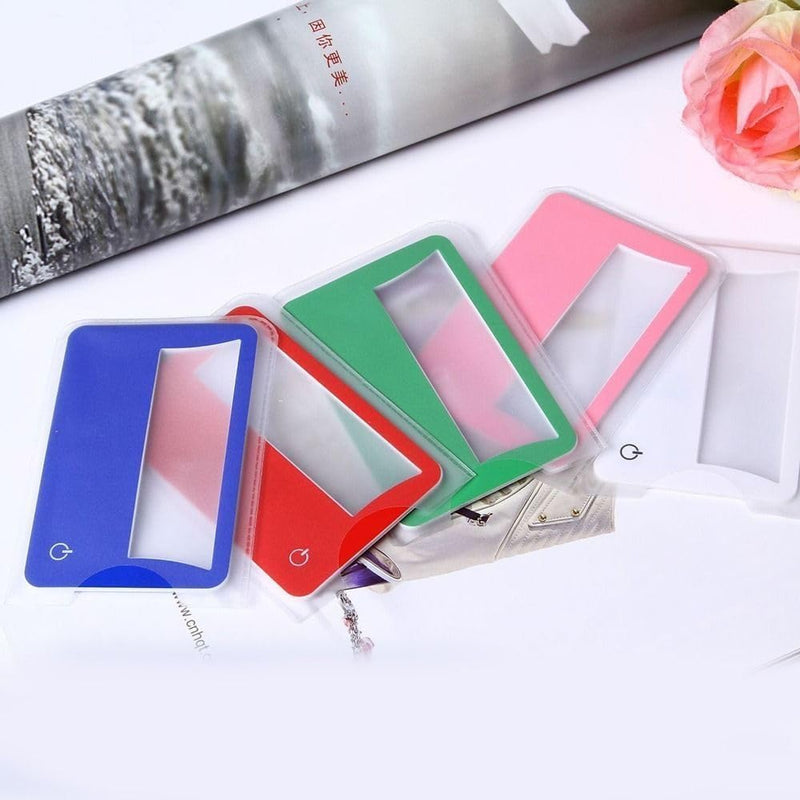 Credit Card Magnifying Glass, Reading Magnifying Glass LED Credit Card Book, Small Prints Newspaper Magnifier Sheet Reading Magnifiers Sheet Visual Impairment Aids