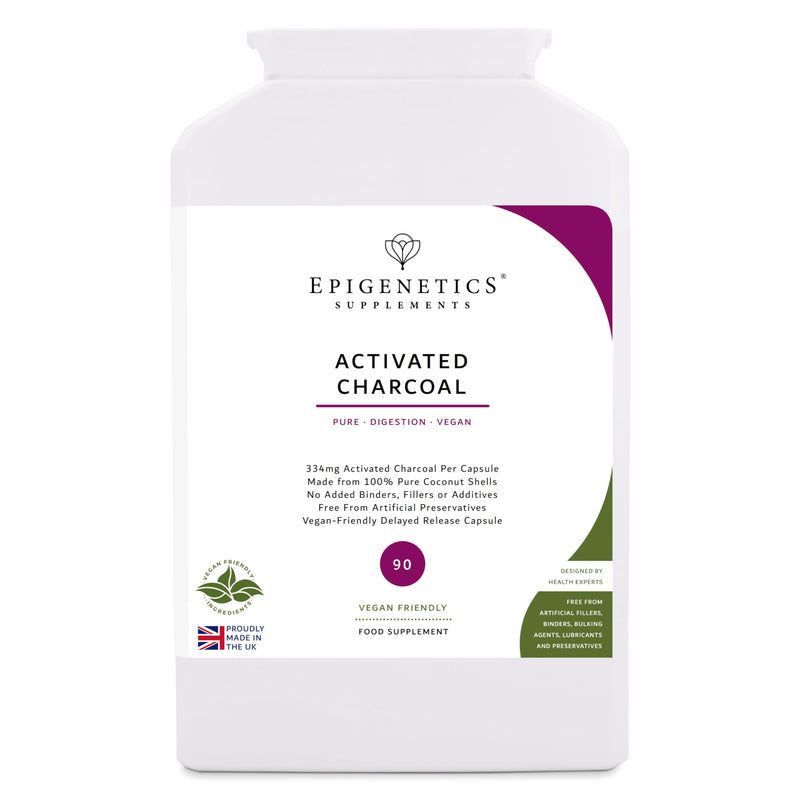Activated Charcoal 334mg | 100% Pure Coconut Shell Charcoal | 90 Delayed Release Capsules | 3 Month Supply | High Absorption Natural Detox Cleanse | UK Made Supplement for Men & Women