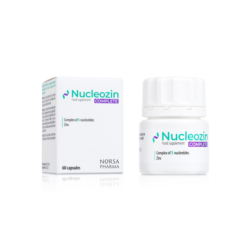 Nucleozin Complete (60 Capsules) | Zinc Citrate & Gluconate with Dietary Nucleotides | High Absorption Vegan Zinc Supplement for DNA, Cognitive, Immune & Cellular Health | Gluten & Additive-Free