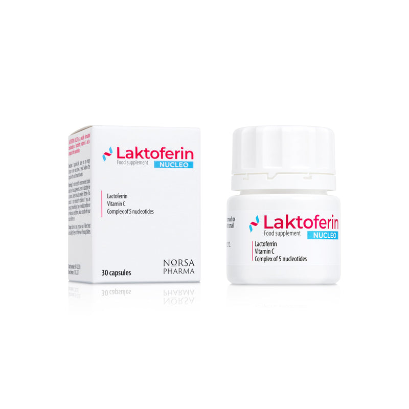 Laktoferin NUCLEO (30 Capsules) | Pure Lactoferrin with 5 Dietary Nucleotides & Buffered Vitamin C (Sodium Ascorbate) | Immune, Iron & Antioxidant Support | Gluten Free Lactoferrin Supplements