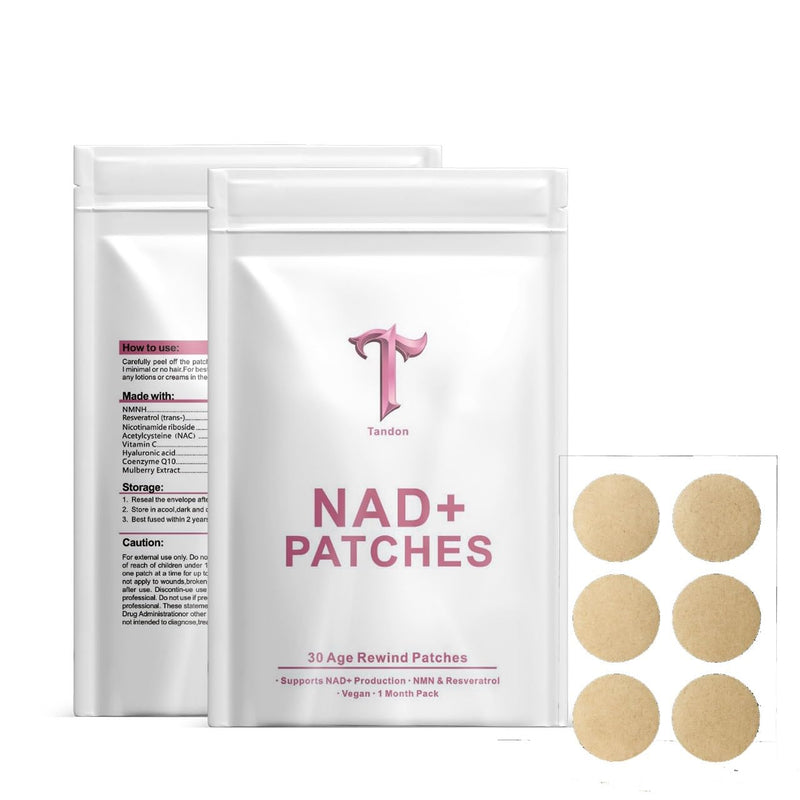NAD+ Patches – 30-Day Supply Transdermal Wellness Patches with NMN Resveratrol NR Vitamin C CoQ10 & Hyaluronic Acid Clean Energy & Vitality Support Vegan Easy Wear Skin