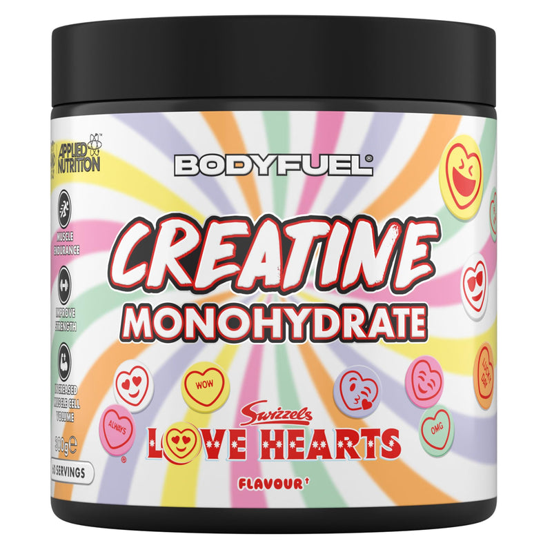 Applied Nutrition BodyFuel Creatine Monohydrate Powder, Increases High-Intensity Physical Performance, Swizzels Love Hearts (300g - 60 Servings)