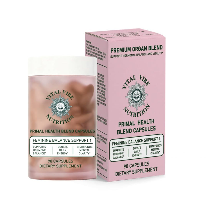 Grass-Fed Beef Organ Supplement for Women – Hormone Balance & Daily Energy Support – Primal Health Blend with Liver, Kidney & Ovarian Extract – 90 Capsules