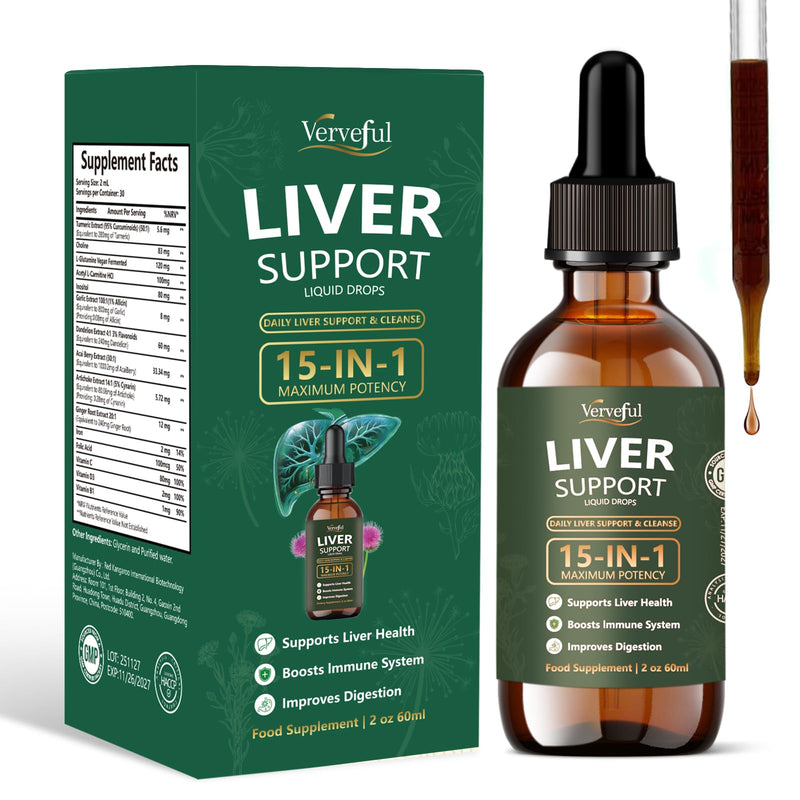 Liver Support with Choline - All Natural Liver Cleanse Detox & Repair Aid - Doctor-Formulated Liver Supplement - Liquid Herbal Supplements for Liver Health