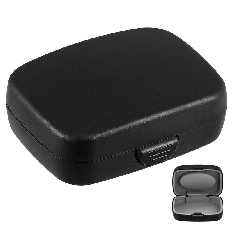 ibasenice Hearing Aid Storage Box 3.5"" Hard Black Shell – Shockproof Travel Case for Hearing Aids, Keeps Devices Safe & Clean on the Go