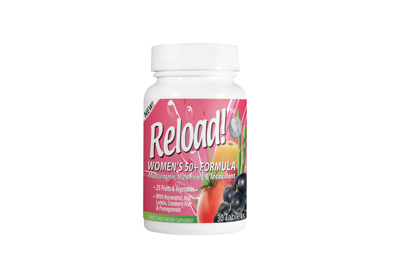 Reload! Women’s 50+ Multivitamin – Daily Vitamins & Minerals with Resveratrol, Acai, Lutein, Cranberry & Pomegranate – 25 Fruits & Vegetables – Antioxidant Support – 30 Tablets