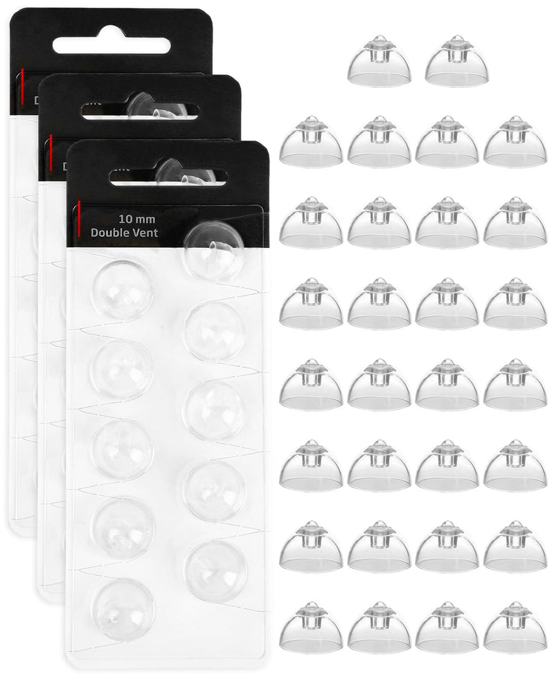 30Pcs Hearing Domes for Oticon Minifit Aid, Replacements 10mm Silicone Double Vent Accessories