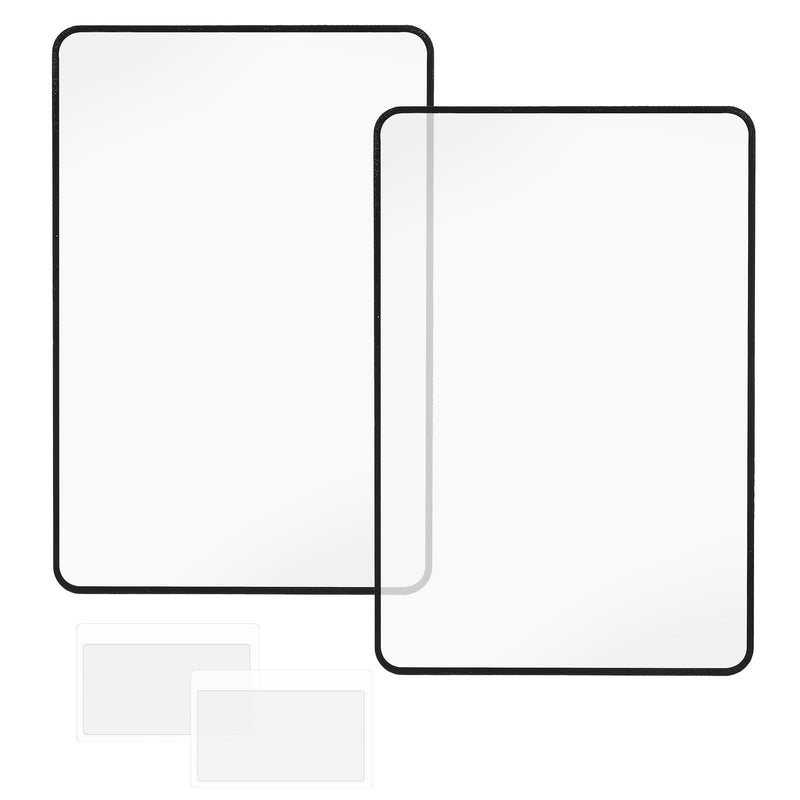 4Pcs 3X 5X Page Magnifying Sheet Clear Lightweight Magnifier Flat Plastic Optical Fresnel Lens Handy Card Size Magnifier Bookmark for Low Vision Reading Small Prints, Maps and Books