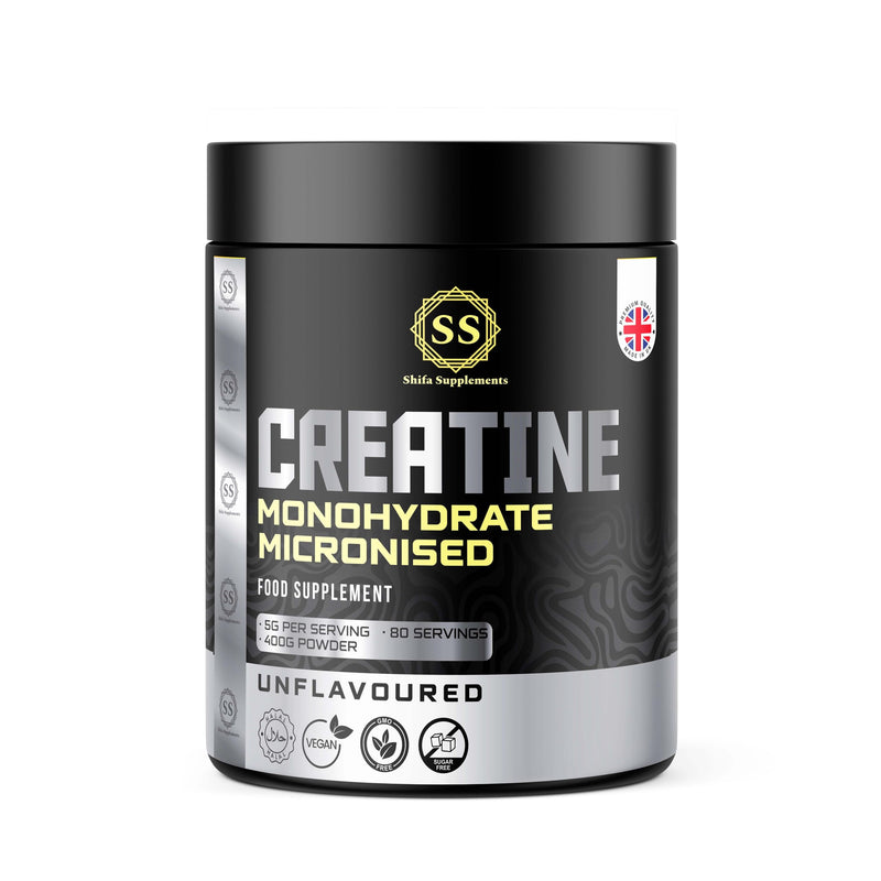 Creatine Monohydrate Powder Halal 400g (5g x 80 Servings) – Ideal for Muscle Growth & Recovery | 100% Pure Micronised Creatine Powder | Unflavoured | No Additives | Vegan