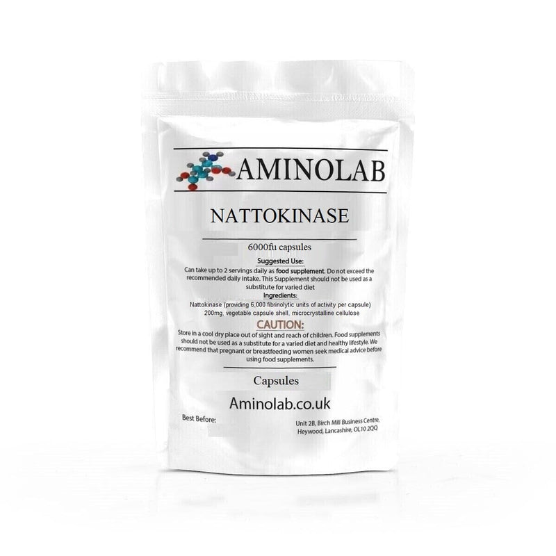 AMINOLAB - Nattokinase 6000fu 365 Capsules - Supports Heart Health, Promotes Blood Circulation and Helps Manage Blood Pressure - Natural Anti-INFLAMMATORY.