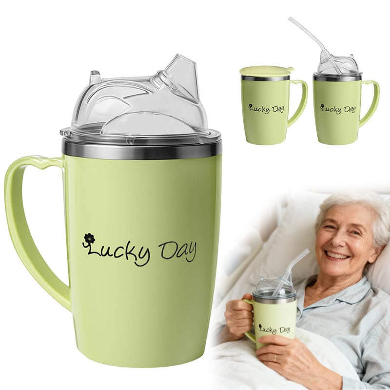 Sippy Cup for Adults, 3-in-1 Beakers for Elderly, 350ml Anti Choke Non Spill Cups for Elderly, Adult Sippy Cups for The Elderly Non Spill with Lid and 30cm Straw for Disabled Drinking Aids A