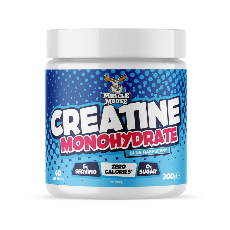 Muscle Moose Creatine Monohydrate 200g - Blue Raspberry