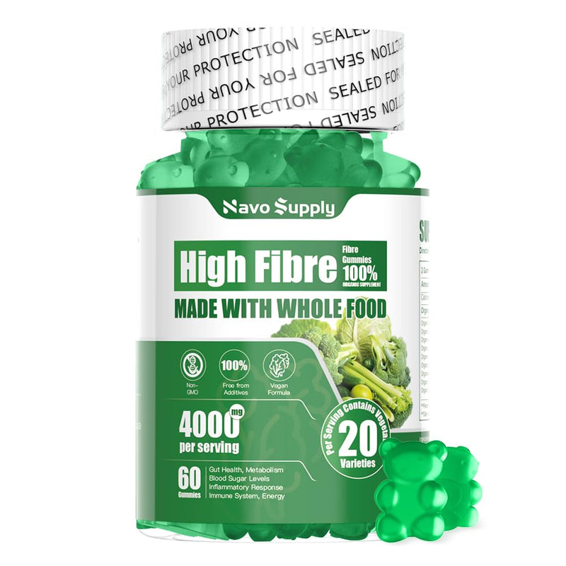 Vegetable Fibre Gummies 60 Pieces: Boost Fibre Intake + Multi-Nutrient Support，additive-Free 60 count (Pack of 1)