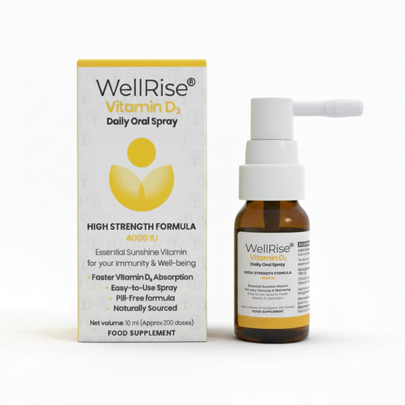 Wellrise Vitamin D3 4000 IU Daily Oral Spray – High Strength Vitamin D3 Supplement for Immunity, Bone & Muscle Support – Vitamin D Spray for Adults – Sugar-Free & Vegetarian – 200 Sprays