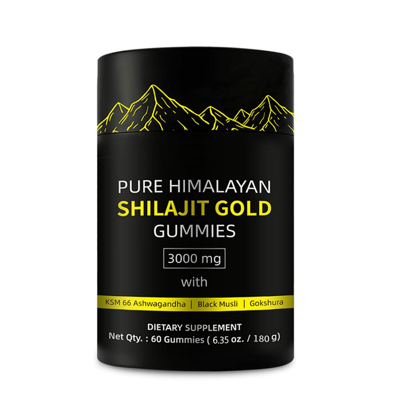 Shilajit Gummies for Man, Gold Seal Pure & Natural Himalayan Shilajit Enriched with Acid Fulvic, Essential Minerals, 85+ Trace Elements to Boost & Immune Support, Energy Gummies, 60 Capsules