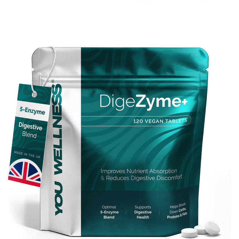 Digestive Enzymes Complex for Gut Health & Digestion Support - Plant-Based Digestive Enzymes Supplements with Amylase, Lactase, Lipase, Protease & Cellulase - 120 Vegan Tablets