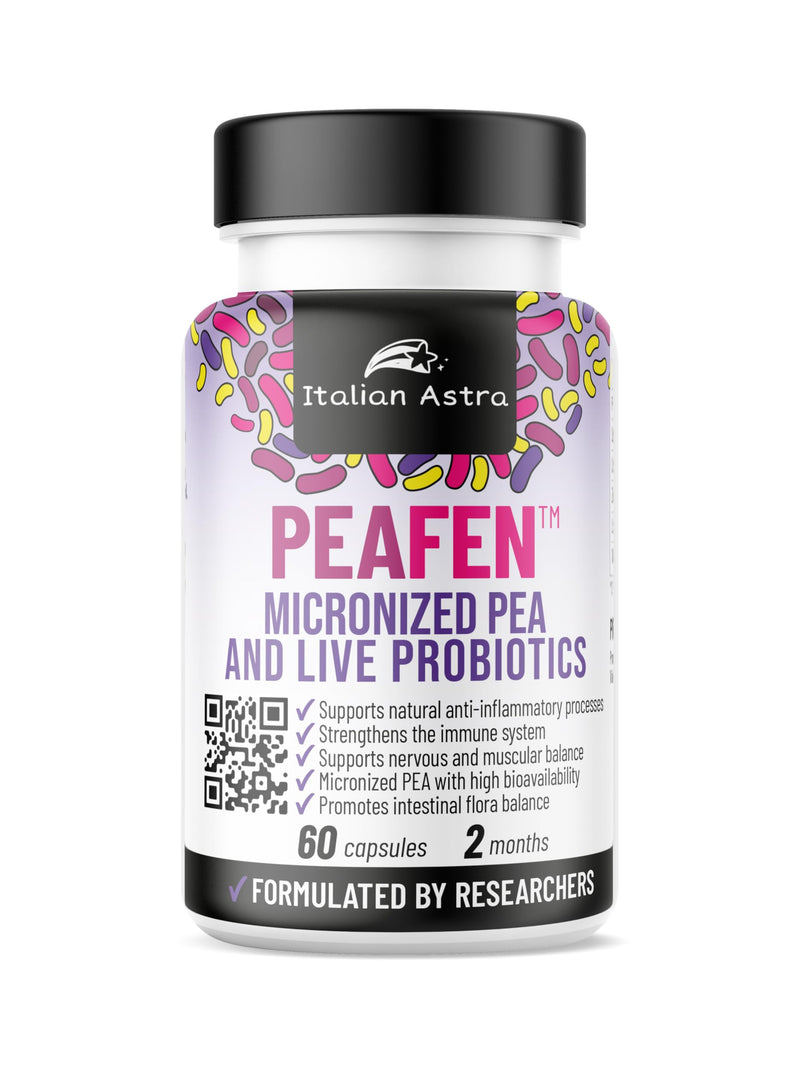 PEAFEN ™ Palmitoylethanolamide Pea Supplement 350mg Micronised – Natural Anti-Inflammatory with Probiotics, Zinc and Vitamin D3 – Natural Pain Reliever – 60 Capsules 2 Months