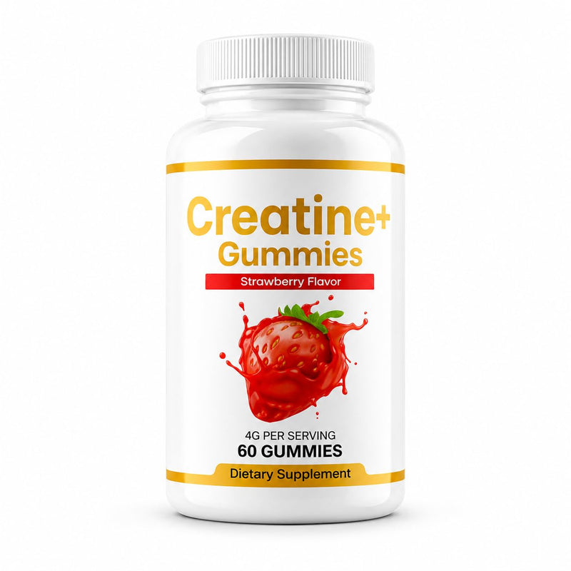 Beast & Bulk Creatine Gummies – Creatine Monohydrate Supplement for Muscle Strength, Power & Recovery – No Powder or Shaker – Strawberry Flavour Vegan Gummies – 60 Count – Made in UK
