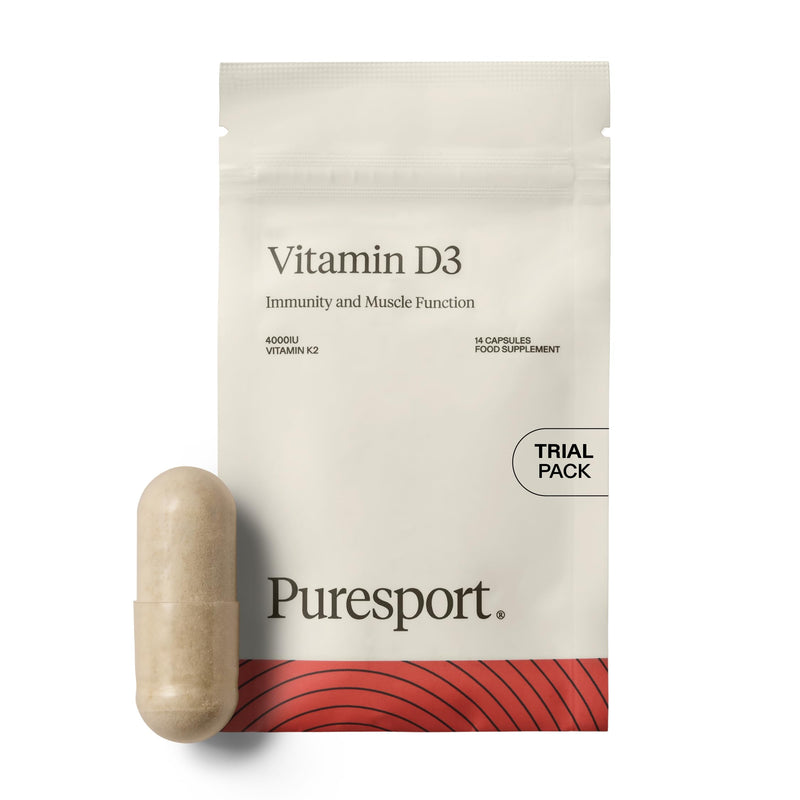 Puresport 4000IU Vitamin D3+K2 Trial Pack (14 Day Supply), High Strength Vegan Supplement for Immune Support, Bone & Heart Health, & Muscle Recovery, Marine Algae Sourced, Easy-Swallow Capsules