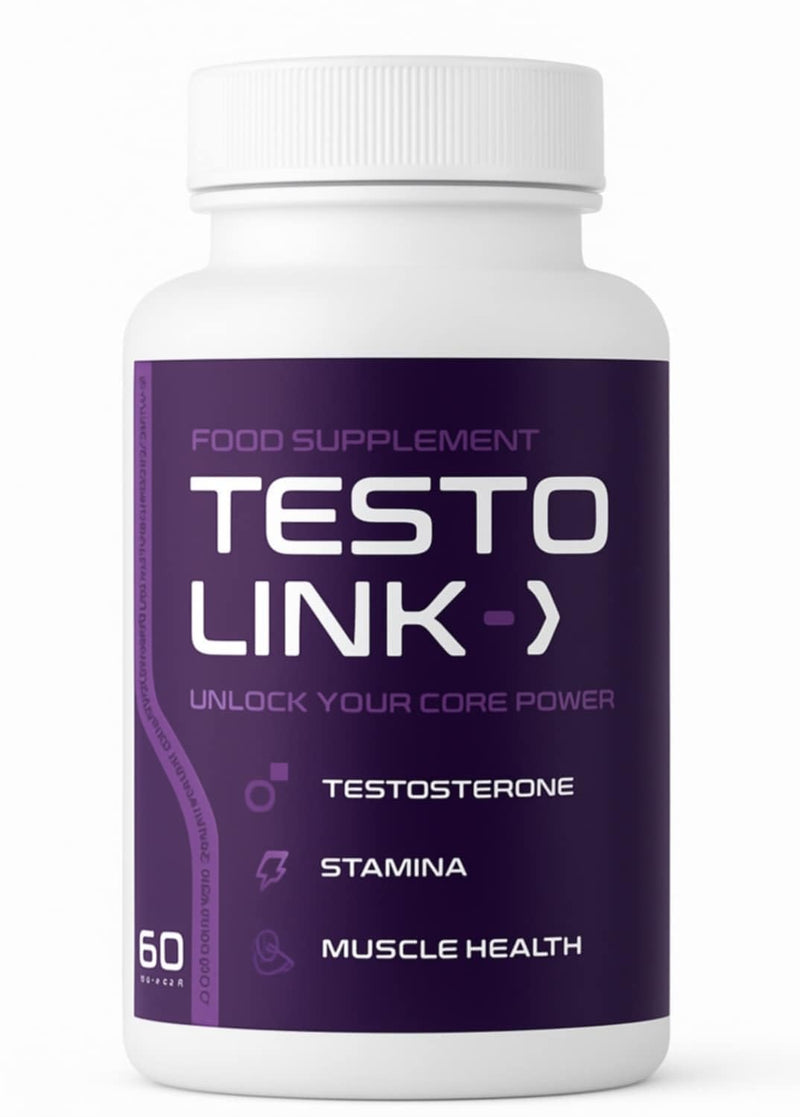 Testo Link - Advanced Formula - Unlock Your core Power - All Natural - Vegan Men's Vitality Complex - Natural Ingredients - 60 Capsules
