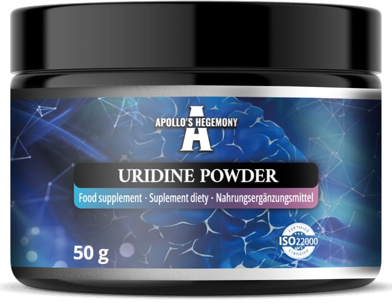 Uridine 50g Powder - 250mg uridine monophosphate - 200 portions per Pack - Vegan and additive-Free - Disodium Salt for Nervous System Support - by Apollo's Hegemony