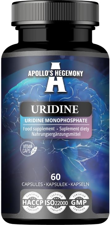 Uridine 250 mg - UMP Disodium Salt, 60 Vegan Capsules | 60-Day Supply | Nervous System Support & Cellular Health - by Apollo's Hegemony