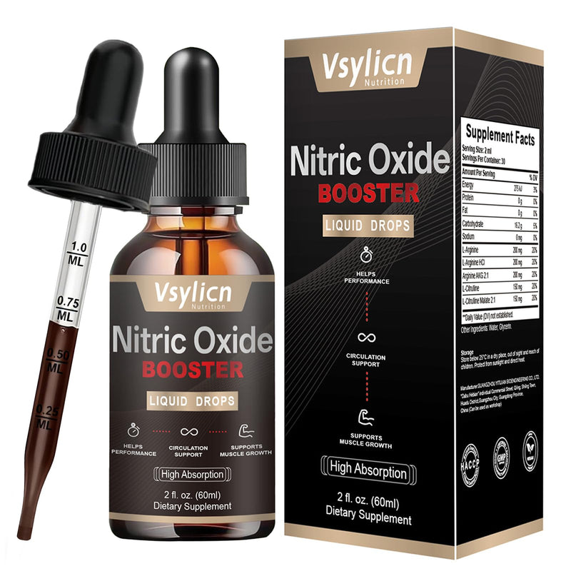 Nitric Oxide Booster Supplement, Nitric Oxide Supplement for Men & Women - High Strength with L-Arginine & L-Citrulline - Nitric Oxide Capsules Substitute for Circulation, Endurance & Recovery - 60ml