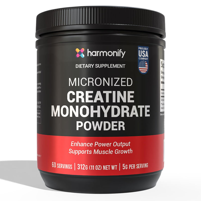 Creatine Monohydrate Micronized Powder 300g – Pure Creatine for Women & Men, 20% More Strength, Gluten-Free, Non-GMO, High Absorption Creatine Powder – 60 Servings (2 Month Supply)