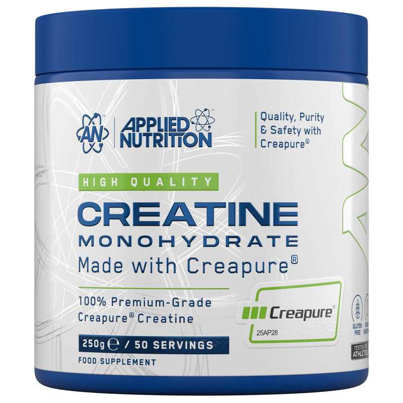 Applied Nutrition – Creatine Monohydrate – Made with Creapure® – Best Premium-Grade Creatine – Best Performance & Strength Support – Increased Energy & Endurance – (250g – 50 Servings) (Unflavoured)