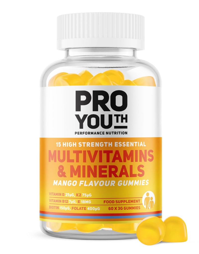 Nutrition Multivitamin & Mineral Gummies for Adults & Children | Mango Flavour | Vegan, Sugar-Free | 15 Essential Vitamins & Minerals incl Vitamins D3, E, C, K2, B5, B6, B7, B9, B12, Calcium