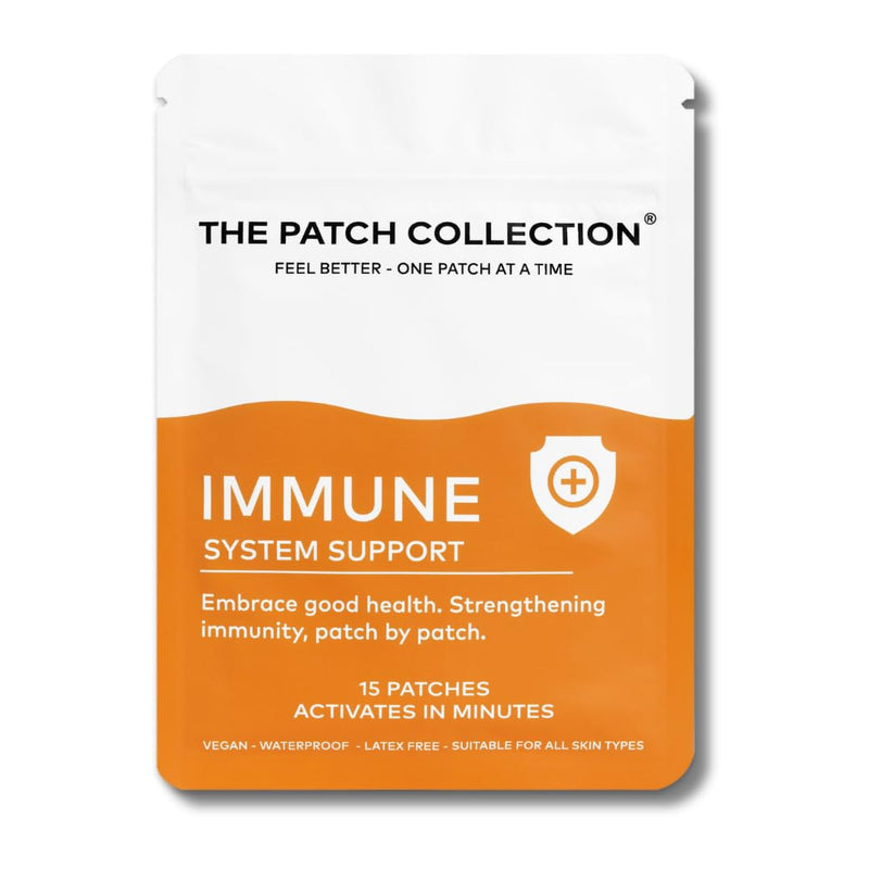 High Strength Immune System Support Boost Patch | 6-in-1 Complex with Vitamin C, D, B12, Zinc, Turmeric, Elderberry, Ginkgo Biloba, Echinacea | Vegan & Latex Free (Pack of 15)