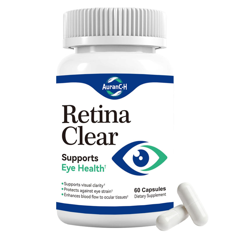 Retina Clear Eye Health Supplement - Supports Normal Vision Health - Lutein, Bilberry & Vitamins for Visual Clarity & Eye Strain Relief - 60 Capsules