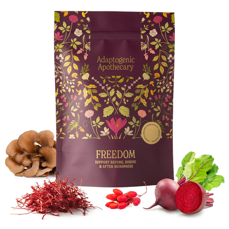 Freedom – Premium Menopause & Perimenopause Supplement, Botanical Powder with Saffron, Mushrooms, Herbs. Herbalist Formula. 195 g