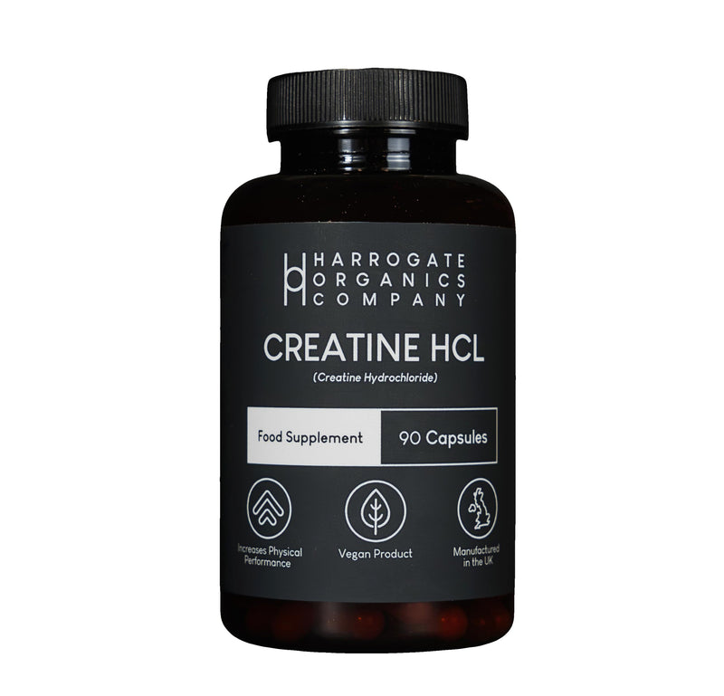 Harrogate Organics Creatine HCL Supplement 90 Capsules - 30-Day Supply - 750mg Pure Hydrochloride - for Muscle Energy, Endurance Boost & Cognitive Support
