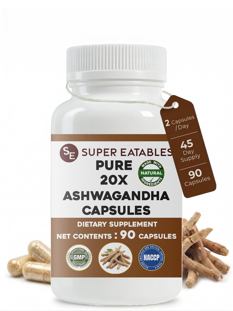 Ashwagandha 450mg Capsules, 90 Vegan Capsules (45 Day Supply), High Strength Ashwagandha Root Extract Supplement, Adaptogenic Herbal Support for Stress, Energy & Daily Wellness, Vegan & Non-GMO