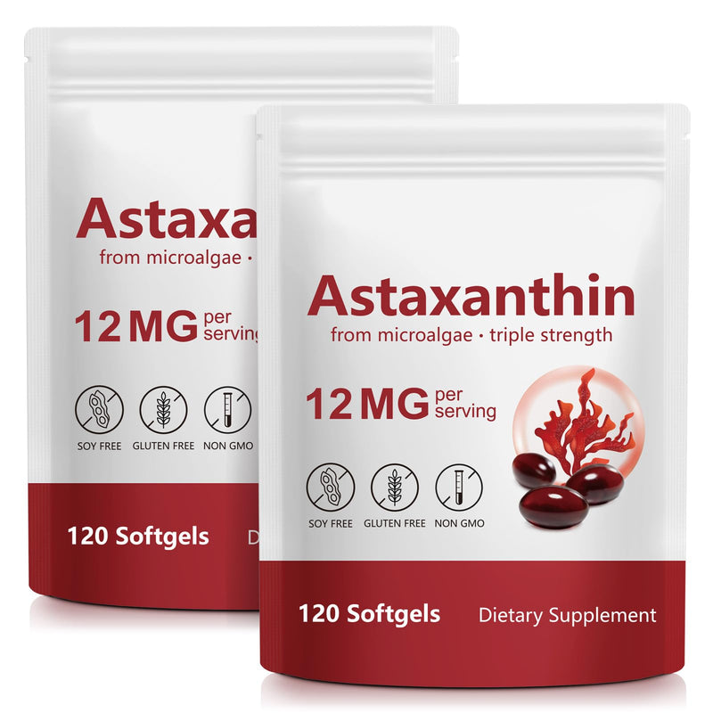 Natural Astaxanthin, Premium Astaxanthin Supplements 240p Softgels, Max Strength Antioxidant, Supports Eye, Joint, Internal Circulation, Heart & Immune System Health, Non-GMO & No Gluten